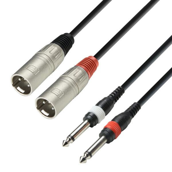 Cable 2xJACK 6,3 mono 2xXLR macho 1m ADAM K3