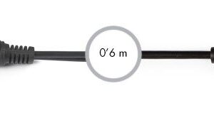Cable audio Jack 3'5 a jack 3'5  90° 0,6 metros