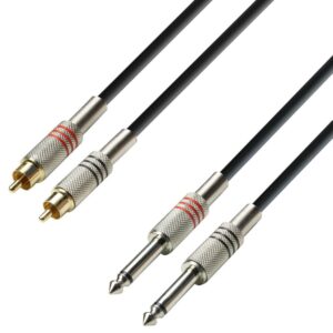 Cable RCA 2 Machos a 2 JACK 6,3 Mono 1m 3STAR ADAM
