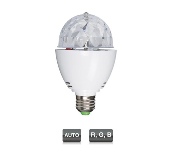 Efecto LED Mini Esfera 3x1W RGB E27