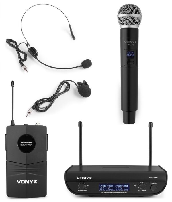 2 Microfonos Inalambricos Mano / Petaca VONYX WM82C