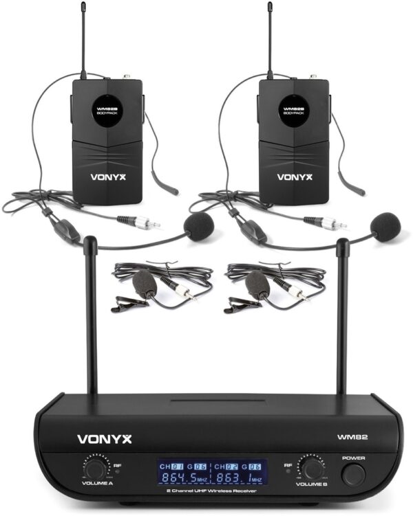 2 Microfonos Inalambricos Petaca VONYX WM82B