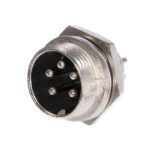 Conector Microfono Macho 5Pin Panel con tuerca