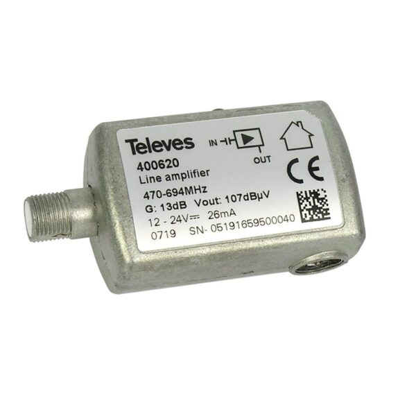 Amplificador TV Linea 1e/1s UHF 13dB TELEVES