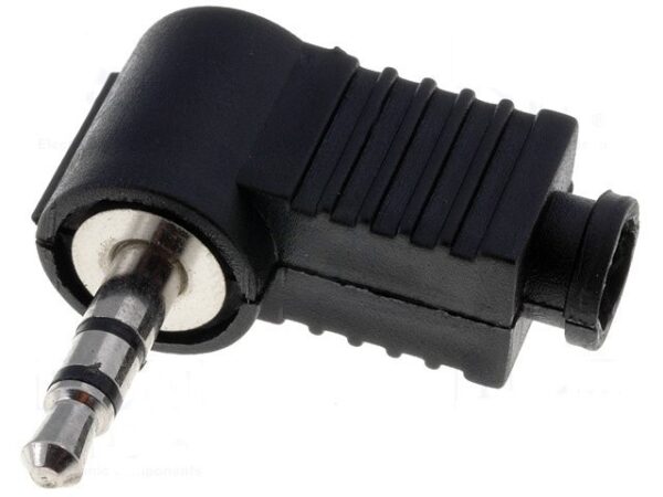 Conector JACK 3,5mm Macho Stereo ACODADO soldar