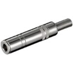 Conector JACK 6,3mm Hembra Stereo Aereo Metalico