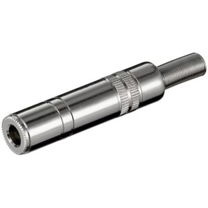 Conector JACK 6,3mm Hembra Stereo Aereo Metalico