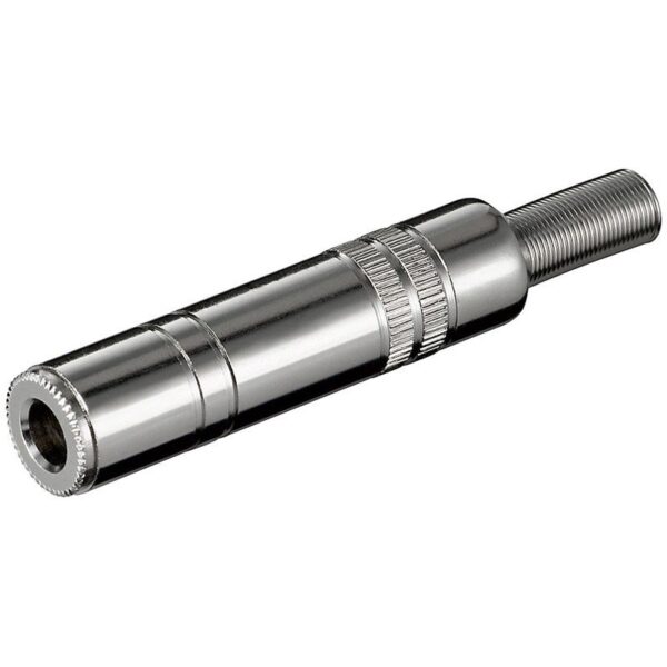 Conector JACK 6,3mm Hembra Stereo Aereo Metalico