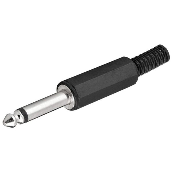 Conector JACK 6,3mm Macho Mono con Manguito Plastico