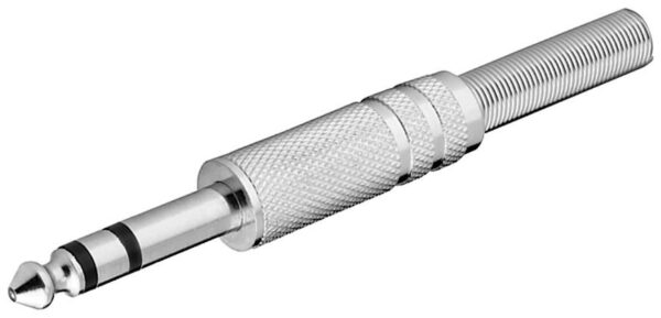 Conector JACK 6,3mm Macho Stereo Niquelado  15.116