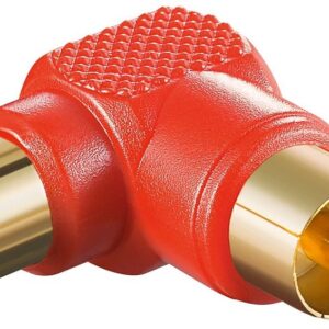 Adaptador RCA 1 Macho a 1 Hembra Acodado ROJO