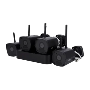 Kit CCTV 4Ch con 4 Camaras Bullet WiFi NEGRO UNIVIEW