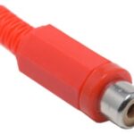 Conector RCA Hembra Aerea ROJO Capuchon plastico