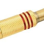 Conector RCA Hembra Metal Dorado con aros Rojo