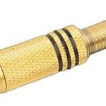 Conector RCA Hembra Metal dorado Aros NEGRO