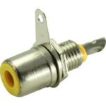 Conector RCA Hembra para Chasis con tuerca Amarillo