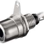 Conector RCA Hembra para Chasis con tuerca Negro