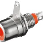Conector RCA Hembra para Chasis con tuerca Rojo