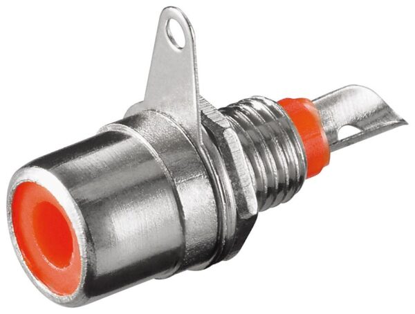 Conector RCA Hembra para Chasis con tuerca Rojo