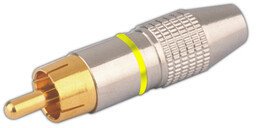 Conector RCA Macho Metal Dorado aros Amarillo