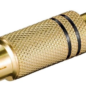 Conector RCA Macho Metal Dorado aros Negro