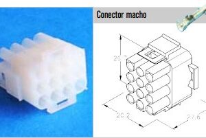 CS12M Conector Macho 12vias
