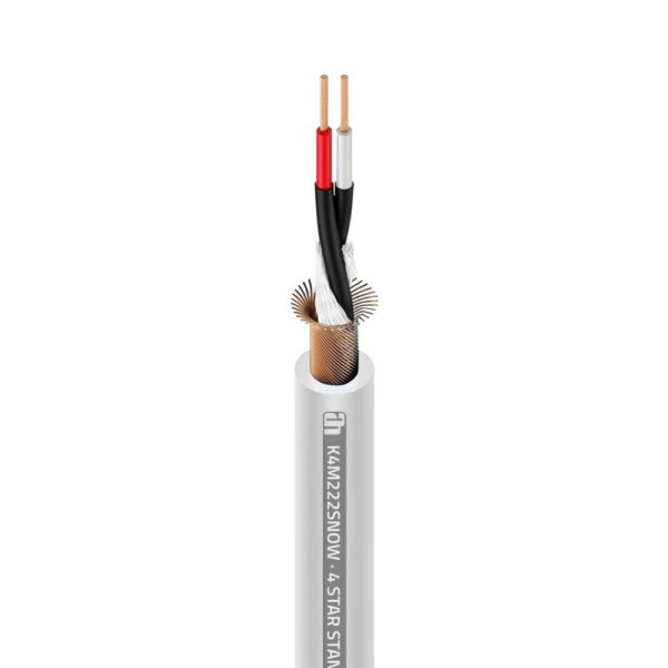 Cable Audio Microfono 2x0,22mm OFC BLANCO ADAM 4STAR (100m) K4M222SNOW
