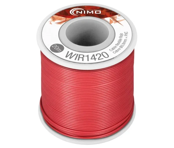 Cable flexible 0,8mm ROJO Carrete 20m
