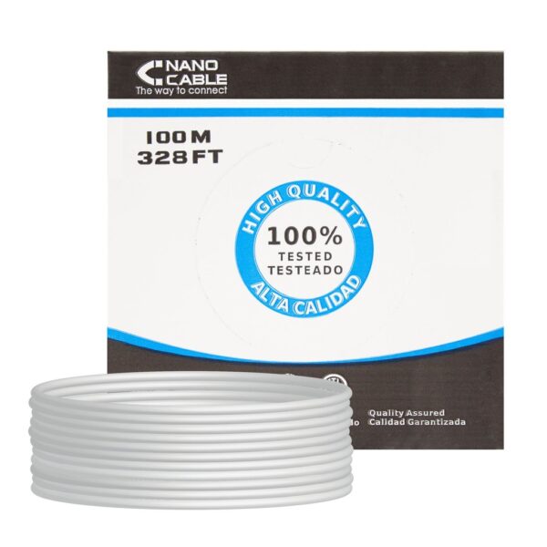 Cable Datos FTP Cat5e Rigido CCA (100m) NANOCABLE