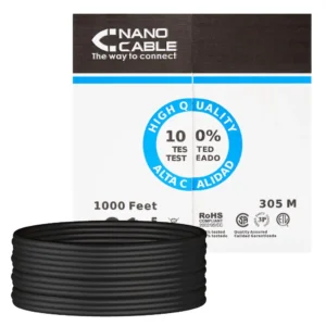 Cable Datos UTP Cat6 Exterior CU NEGRO (305m) NANOCABLE