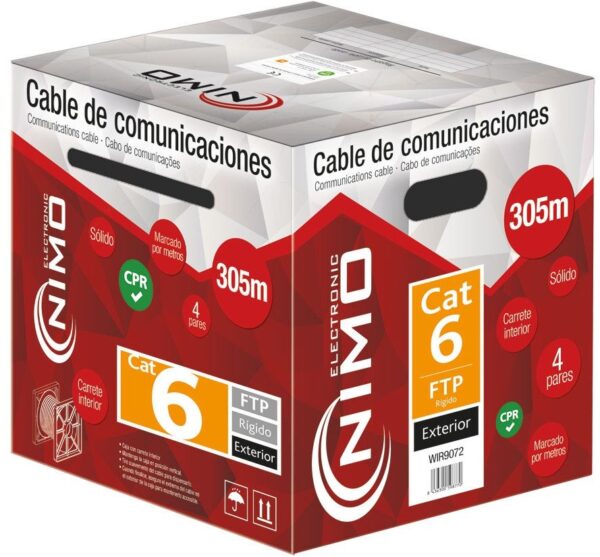 Cable Datos FTP Cat6 Exterior CCA NEGRO (305m) NIMO