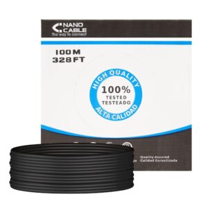 Cable Datos UTP Cat6 Exterior CU NEGRO (100m) NANOCABLE