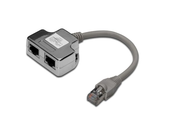 Adaptador RJ45 a 2 RJ45 10/100 CAT 5e blindados