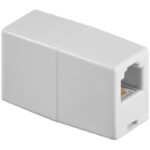 Adaptador Telefono 6P6C RJ12 Doble Hembra MARFIL