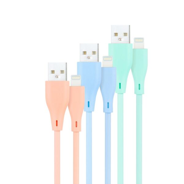 3 Cables LIGHTNING a USB 2.0 ROSA / AZUL / VERDE 1m NANOCABLE