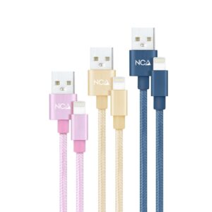 3 Cables LIGHTNING a USB 2.0 ROSA / DORADO / AZUL 1m NANOCABLE