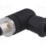 Conector M12 Macho 4pin Codigo A acodado