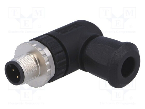 Conector M12 Macho 4pin Codigo A acodado