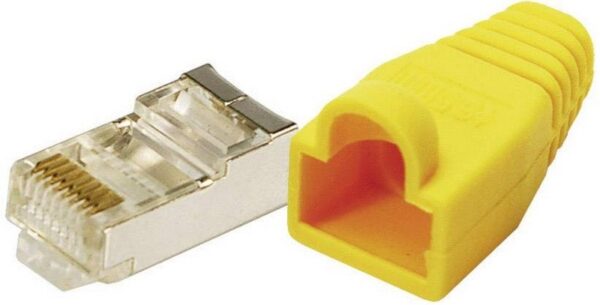 Conector RJ45 FTP Cat5e con funda AMARILLA