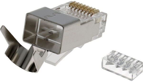 Conector RJ45 FTP Cat7 Blindado Macho Con guia