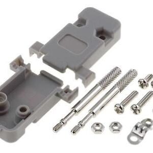 Carcasa Conector Sub-D 9Pin Tornillos Largos GRIS