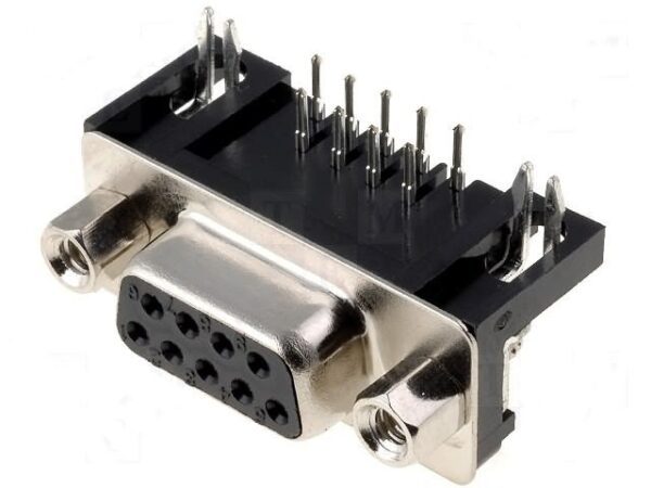 Conector Sub-D 9pin Hembra Cto.Impreso Acodado 90º