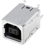 Base USB B Hembra Cto.Impreso montaje vertical