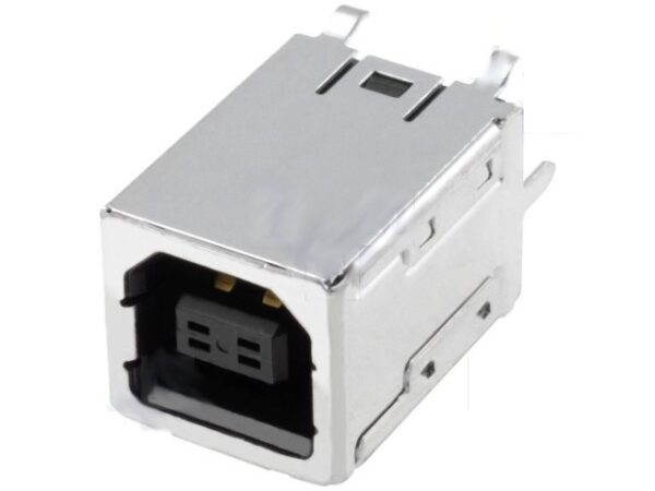 Base USB B Hembra Cto.Impreso montaje vertical