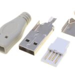 Conector USB A macho con funda para soldar  E-SU1