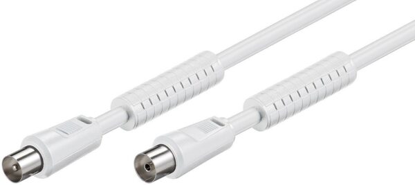 Cable Antena TV Macho Hembra Filtros BLANCO 2,5m