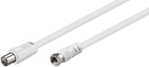 Cable Antena TV Macho a F Macho 1,5m BLANCO GOOBAY