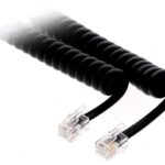 Cable Telefono RJ 09 4P4C Espiral  Negro 2m