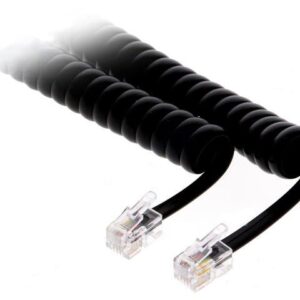 Cable Telefono RJ 09 4P4C Espiral  Negro 2m