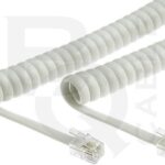 Cable Telefono RJ09 4P4C Espiral BLANCO  1m